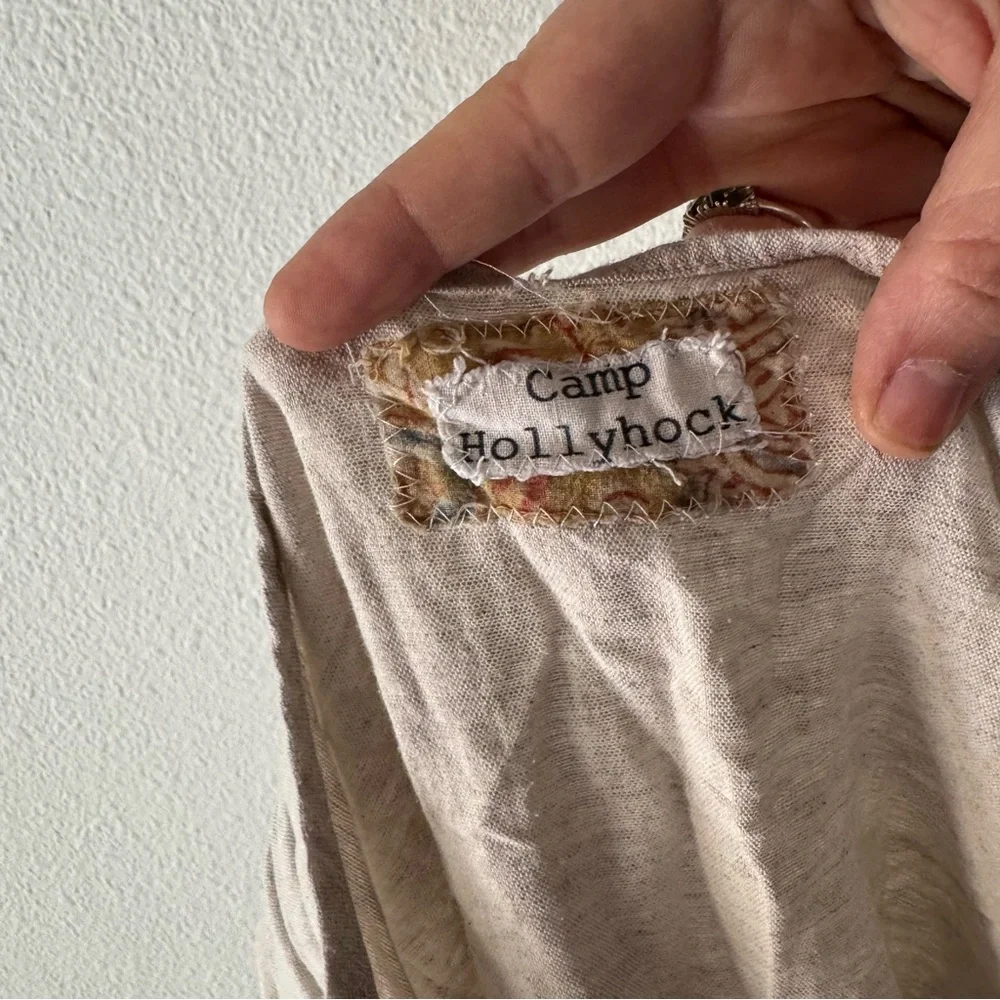 Camp Hollyhock Rustic Whimsical Vintage Linens Mini Dress Tunic Top RARE Small - Picture 4 of 9